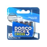 Набор 4 сменных кассеты 3 лезвия плавающая головка увлажняющая полоска Dorco Pace 3 Cross TRC1040