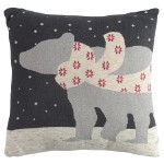 Подушка вязаная с новогодним рисунком Polar bear из коллекции New Year Essential, 45x45 см