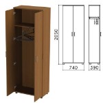 Шкаф для одежды “Монолит”, 740х390х2050 мм, цвет орех гварнери, ШМ49.3