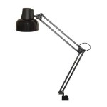 Светильник настольный “Бета”, на струбцине, лампа накаливания/люминесцентная/светодиодная, до 60 Вт, черный, высота 70 см, Е27