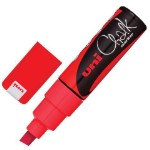 Маркер меловой UNI “Chalk”, 8 мм, КРАСНЫЙ, влагостираемый, для гладких поверхностей, PWE-8K RED