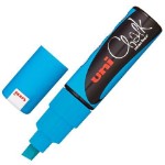Маркер меловой UNI “Chalk”, 8 мм, СИНИЙ, влагостираемый, для гладких поверхностей, PWE-8K L.BLUE