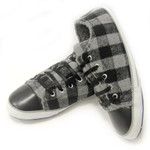 Домашние кеды унисекс в черную клетку Doing Converse grey