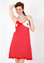 Яркое домашнее платье на тонких бретельках Stella Due Gi D3024 rosso