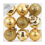 Набор ёлочных шаров INGE’S Christmas Decor 81074G001 d 6 см, золото (9 шт)