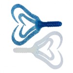 Твистер Helios Credo Four Tail 2,35”/6,0 см, цвет Blue Sparkles &amp; White 10 шт HS-20-026