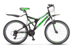 Подростковый горный велосипед (двухподвес)
Stels - Challenger V 26” Z010 (2019) Р-р = 20; Цвет: Черный / Зеленый