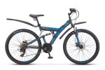 Горный велосипед (двухподвес) Stels - Focus MD
26” 21-sp V010 (2019) Р-р = 18; Цвет: Черный / Синий