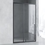 Душевая дверь в нишу AVS Акцент 120 см левая профиль черный матовый, стекло прозрачное