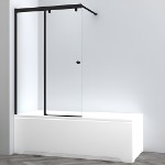 Шторка на ванну AVS Перла 100 см левая профиль черный матовый, стекло прозрачное