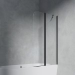 Шторка на ванну AVS Асти Дуо 100 см правая профиль черный матовый, стекло прозрачное