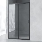 Душевая дверь в нишу AVS Вектор 120 см профиль черный матовый, стекло прозрачное