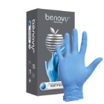 Перчатки нитриловые смотровые Benovy BS голубые (100 пар, S)