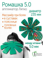 Аппликатор Ляпко Ромашка М 5,0 мм наг игл, диаметр 314 мм (зеленая)