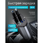 Разветвитель RADIANCE SKY, для авто, 2 USB, 2 гнезда, черный глянец