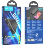 Внешний аккумулятор 10000 mAh Hoco J100 (2USB/2.1A/input Micro/Type-C/LED инд.бат) черный