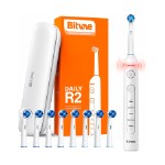 Xiaomi (Mi) Электрическая зубная щетка Bitvae R2 Rotary E- Toothbrush (Футляр +  8 насадок + колпачок для насадок) (R2) GLOBAL, белая R2 White