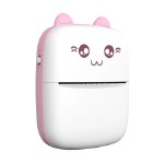 Детский мини-принтер для фотографий Kid Joy, 200DPI, Bluetooth 5.1, поддержка приложения (C9) русская инструкция, белый с розовым C9 White + Pink