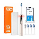 Xiaomi (Mi) Электрическая зубная щетка Bitvae S3 Smart E-Toothbrush с поддержкой прилоложения для смартфонов (чехол  + 4 насадки + держатель + 4 колпачка для насадок) (S3) GLOBAL, белая S3 White
