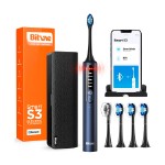 Xiaomi (Mi) Электрическая зубная щетка Bitvae S3 Smart E-Toothbrush с поддержкой прилоложения для смартфонов (чехол  + 4 насадки + держатель + 4 колпачка для насадок) (S3) GLOBAL, синяя S3 Blue