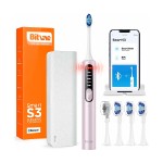 Xiaomi (Mi) Электрическая зубная щетка Bitvae S3 Smart E-Toothbrush с поддержкой прилоложения для смартфонов (чехол  + 4 насадки + держатель + 4 колпачка для насадок) (S3) GLOBAL, розовая S3 Pink