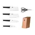 Xiaomi (Mi) Набор стальных ножей (4 ножа + ножницы + деревянная подставка из сосны)  HuoHou 6-Piece Kitchen Knife Set Lite (HU0058 Black RUS) РУССКАЯ ВЕРСИЯ!!!, черный HU0058 Black RUS