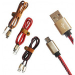 Кабель зарядки USB 1 м кожаный Type-C