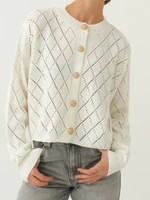 Кардиган сетка укороченный на пуговицах ажурный летний