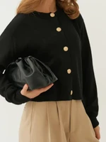 Кардиган укороченный на пуговицах теплый