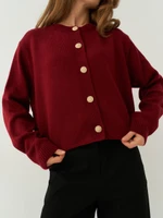 Кардиган укороченный на пуговицах теплый