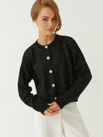 Кардиган укороченный на пуговицах ажурный