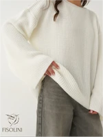 Свитер с широкими рукавами английская вязка