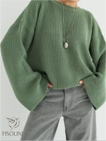 Свитер с широкими рукавами английская вязка