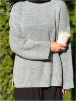 Свитер вязаный удлиненный оверсайз