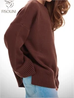 Свитер вязаный удлиненный оверсайз