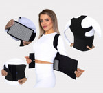 (3 в 1) Магнитный корректор осанки (реклинатор) / Поддерживающий пояс - корсет / Турмалиновая поясная съемная вставка с магнитами BIOMAG - BIOMAGNETIC