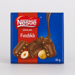 Шоколадная плитка Nestlé, молочный шоколад с фундуком, 60 г (Турция)