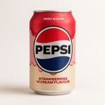 Газированная вода Pepsi Strawberries &amp; Cream Zero (Пепси Клубника и Крем Зеро), 330 мл (ж/б), Великобритания