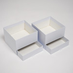 Коробка с выдвижным ящиком - 20x20 см. (высота 12,5-15 см), белый