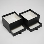 Коробка с выдвижным ящиком - 20x20 см. (высота 12,5-15 см), черный