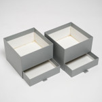 Коробка с выдвижным ящиком - 20x20 см. (высота 12,5-15 см), серый