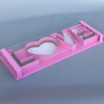 Коробка LOVE - с прозрачной крышкой 62x22 см., розовый