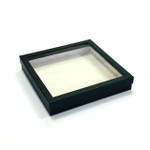 Коробка квадрат с прозрачной крышкой - 25x25 см. (высота 5 см)., черный