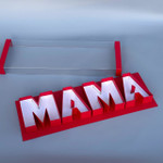 Коробка МАМА - с прозрачной крышкой 62x22 см., красный