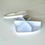 Коробка сердце (аквариум) с 6 отсеками - 35x31 см., белый