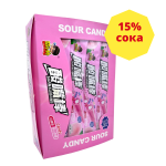 Жевательная конфета кисло-сладкая 15%!!!! сока Suanzuibang Candy, со вкусом персика с молочной начинкой, 15гр. (30шт. в блоке)