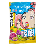 Леденцы кислые OMG! Strange acid! лимон/манго, 10 гр, (30шт. в блоке)