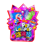 Леденец на палочке YiMuBai. Pop LolliPop с шипучкой, 2шт. по 8.5гр. с фруктовыми вкусами, 17гр, (20шт. в блоке)