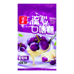 Жевательные конфеты с фруктовым джемом Flowing mouth chewing candy, 20гр, со вкусом винограда, (20шт. в пакете)