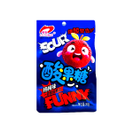 Леденцы кислые Luxng. Funny. , Кричащая ягода, со вкусом лесных ягод, 20 гр, (20шт. в блоке / 12уп. в коробке)